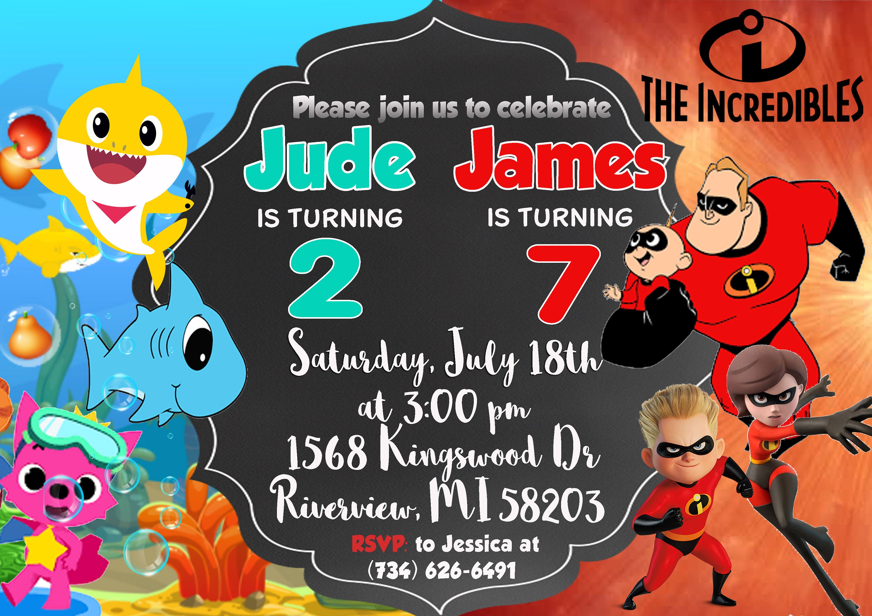 sibling-invite-double-birthday-invitations-dual-combined-etsy