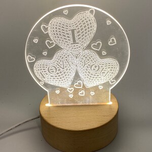 I love you night light, led light, acrylic insert