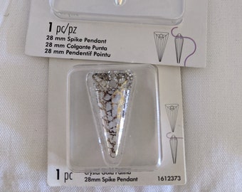 Genuine Made in AUSTRIA Swarovski Elements  Pendant CRYSTAL AB,Gold Patina -28mm