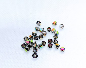 Genuine Swarovski Crystal AB Bicone Beads - 3mm Faceted Spacer Beads