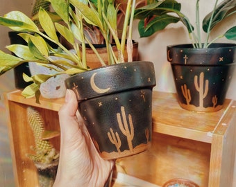 Desert Sky Terracotta Pot | indoor planter pot houseplant pottery clay southwest boho hippie cactus saguaro