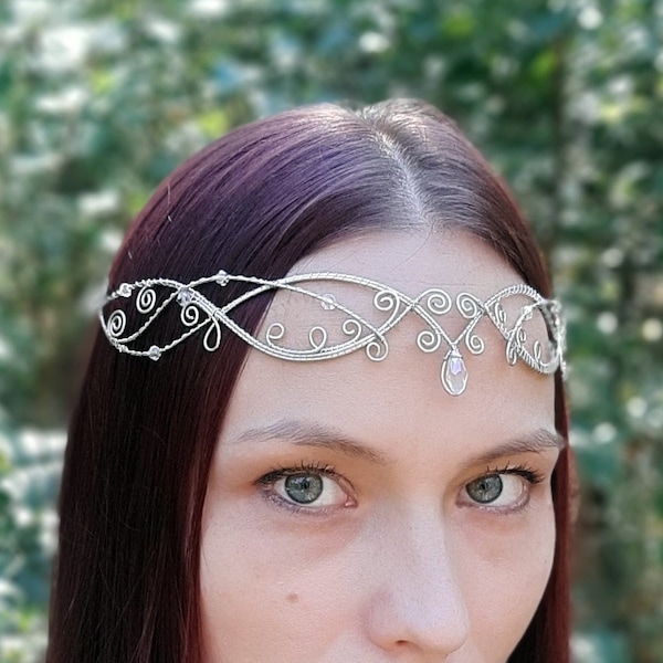 Tiara Elven Tiara Diadem Elvish Tiara Wedding Tiara Elven Diadem Elven Crown Elven Headpiece Elven Circlet Elf Jewelry Fairy Cosplay Tiara