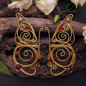 Elf ears Butterfly Ear Cuffs Gold Ear Cuff Fairy ears Cuff Elven ears  Elf earrings Wire Jewelry No Piercing Ear Cuffs Wire wrapped ear cuff