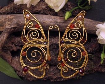 Elf ears Butterfly Ear Cuffs Gold Ear Cuff Fairy ears Cuff Elven ears  Elf earrings Wire Jewelry No Piercing Ear Cuffs Wire wrapped ear cuff