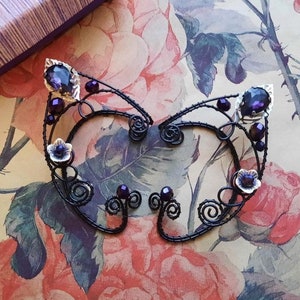 Elfenohren schwarz Ohrmanschette Elfen Ohrmanschette violett Ohrmanschette Gothic Ohrmanschette Elfenohren Elfenohren Piercing Draht gewickelt Ohrmanschette Feenohren