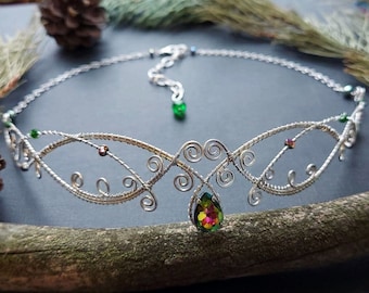 Tiara Elfen Diadem Elfen Tiara Hochzeit Tiara Elfen Diadem Elfen Krone Elfen Kopfschmuck Elfen Haarreif Elfen Schmuck Fee Cosplay Tiara