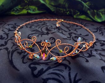 Tiara Elfen Diadem Diadem Elfen Diadem Rosegold Tiara Elfen Diadem Elfen Krone Elfen Kopfschmuck Elfen Haarreif Elfen Schmuck Fee Cosplay Tiara