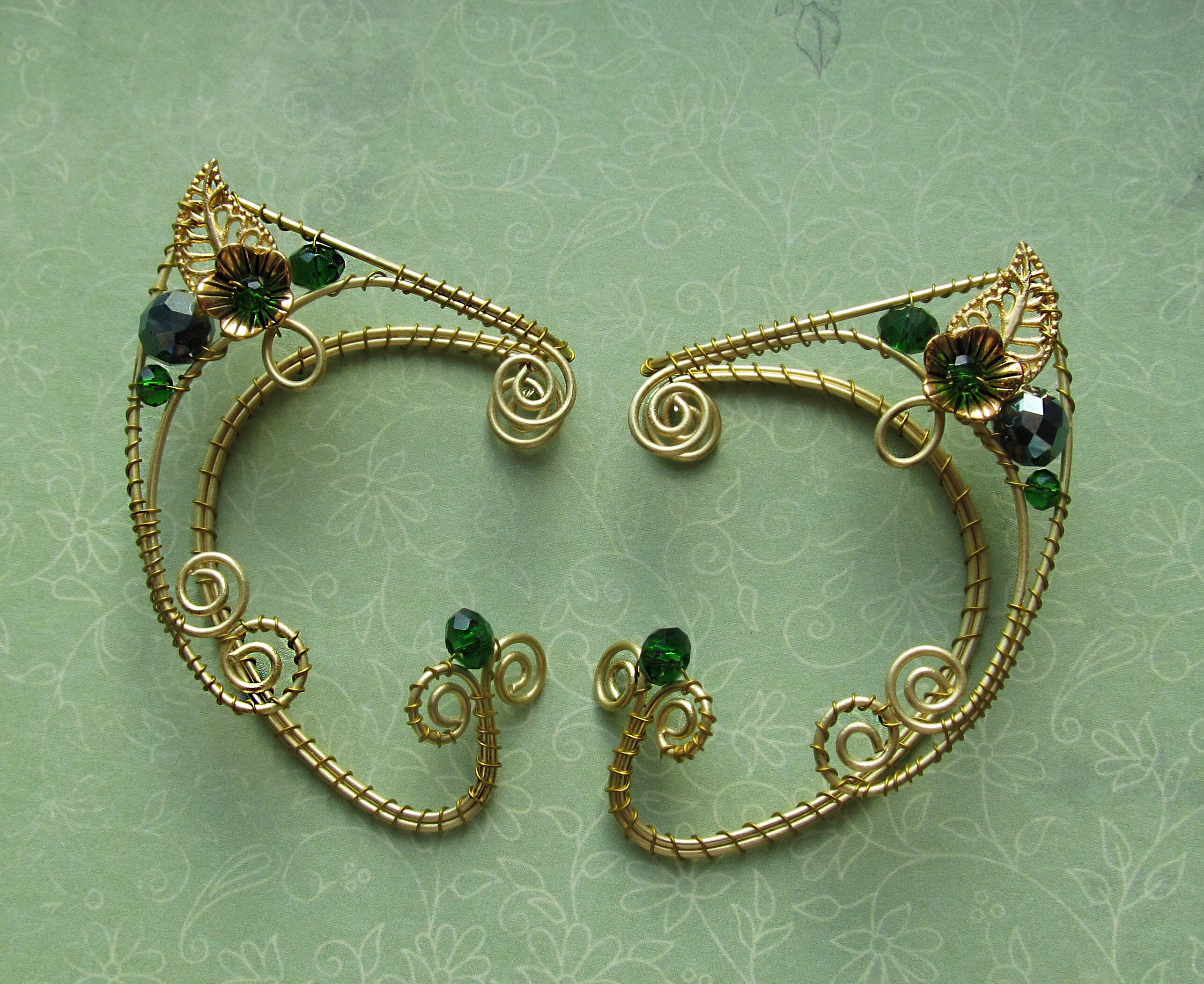Elf Ear Cuff Green Ear Cuffs Gold Ear Cuff Red Ear Cuff Elven Etsy