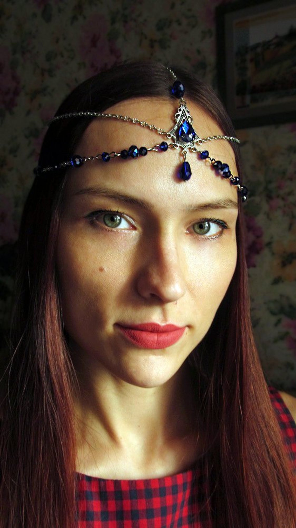 Tikka Headpiece Blue tikka Black tikka Wedding Headband Hair Etsy