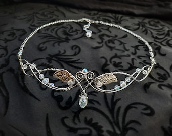 Tiara Elven Tiara Diadem Elvish Tiara Wedding Tiara Elven Diadem Elven Crown Elven Headpiece Elven Circlet Elf Jewelry Fairy Cosplay Tiara