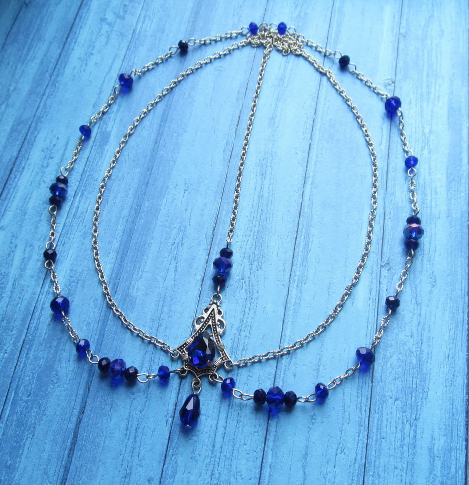 Tikka Headpiece Blue tikka Black tikka Wedding Headband Hair Etsy