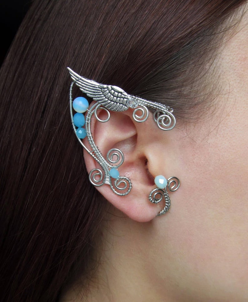 Wings Ear Cuffs Elf Ear Cuff Silver Ear Cuff Elven Ears Elf Etsy