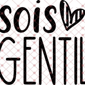 Sois Gentil, PNG and SVG Digital File Only (No actual product will be shipped), Pink Shirt Day, Be Kind French, French, digital download,