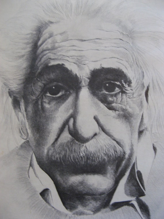 Albert Einstein, Drawing by Tzina Tsaou | Artmajeur
