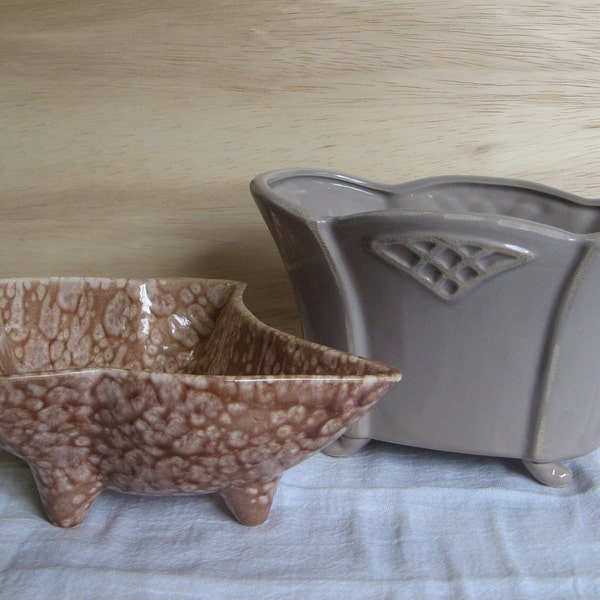 Your Choice of Vintage Ceramics: Irregular Footed Planter or Oval Footed Planter