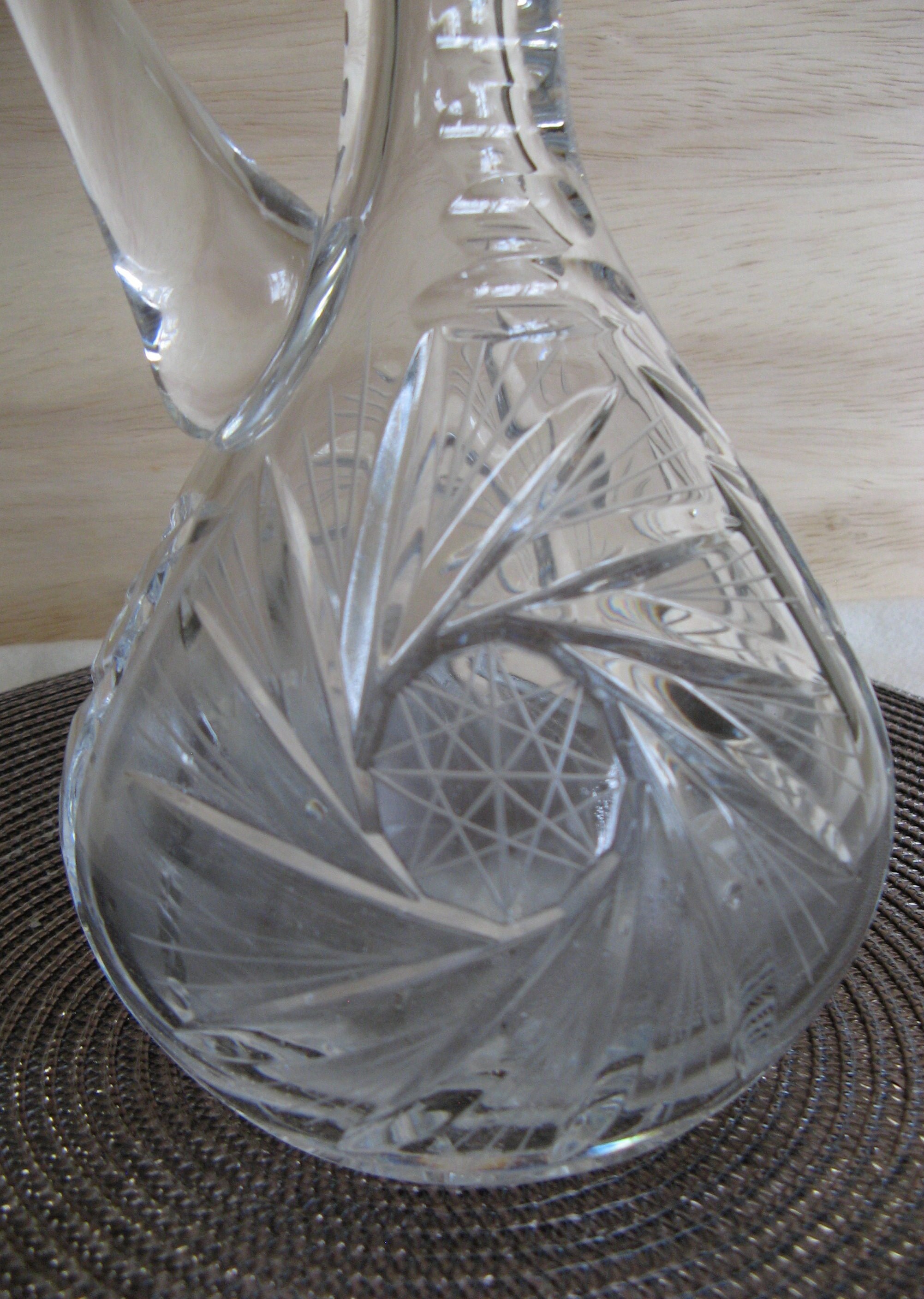 Tall Leaded Crystal Decanter With Handle and Stopper Etsy