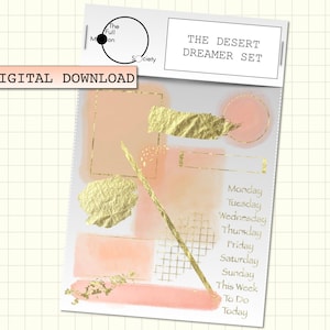 The Desert Dreamer Set DIGITAL Planner Stickers Spread Kit Clipart for digital bullet journal, Goodnotes, ipad + more! The Full Moon Society
