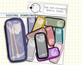 The Put-In-Able Pencil Cases 10 Realistic digital planner stickers for digi bullet journal, Goodnotes, ipad + more! The Full Moon Society