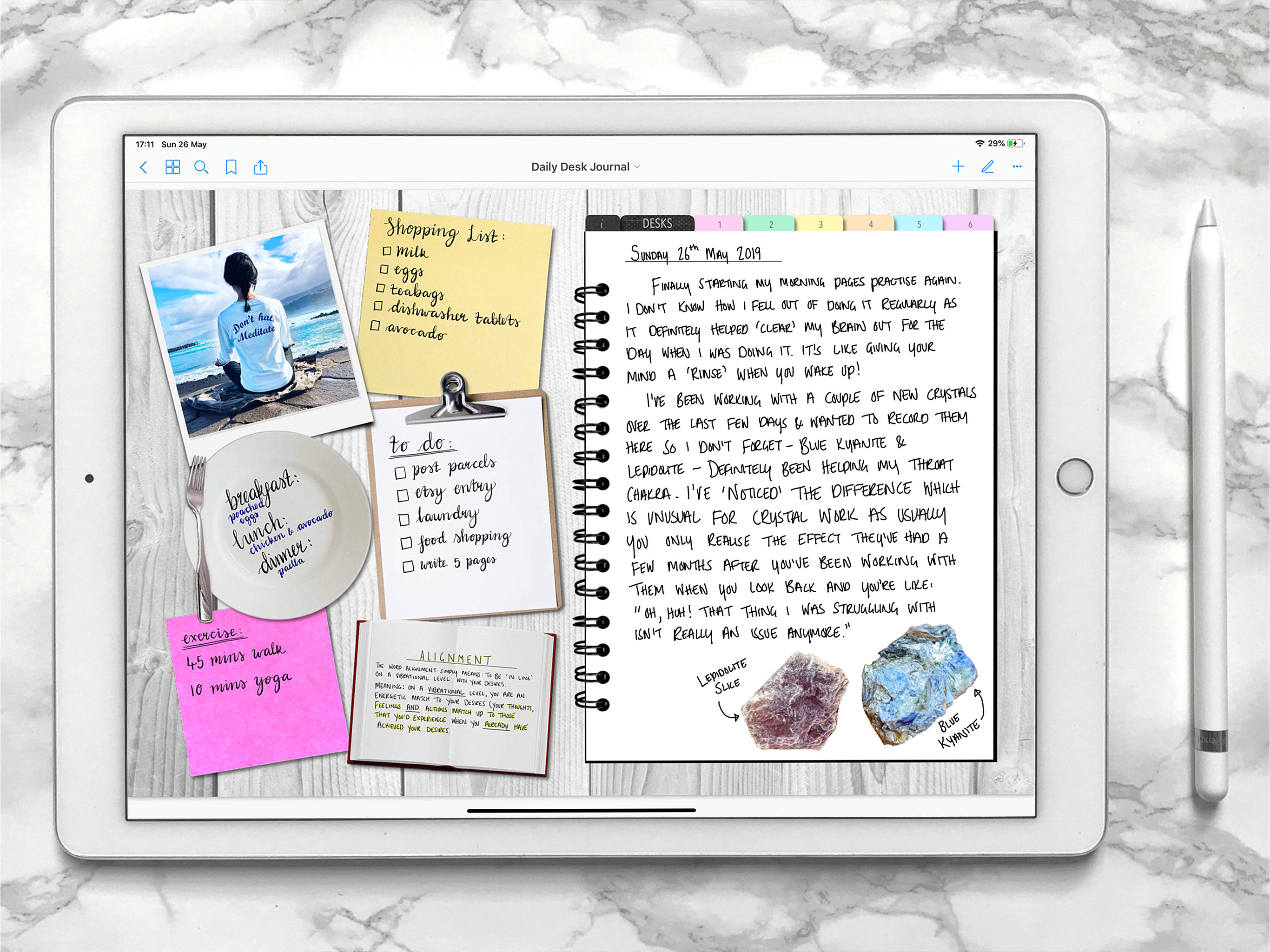 THE DAILY DESK Digital Journal - Daily Planner for iPad - 14 Different Desk Set-ups! the Full ...