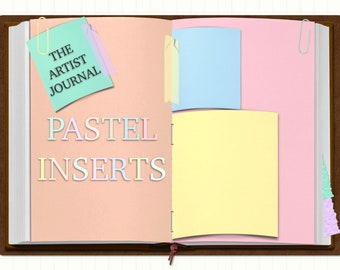 The Artist Journal PASTEL INSERTS! Colorful pages, Dutch Doors, Washi Tape, deco for The Full Moon Society Digital Artist Journal