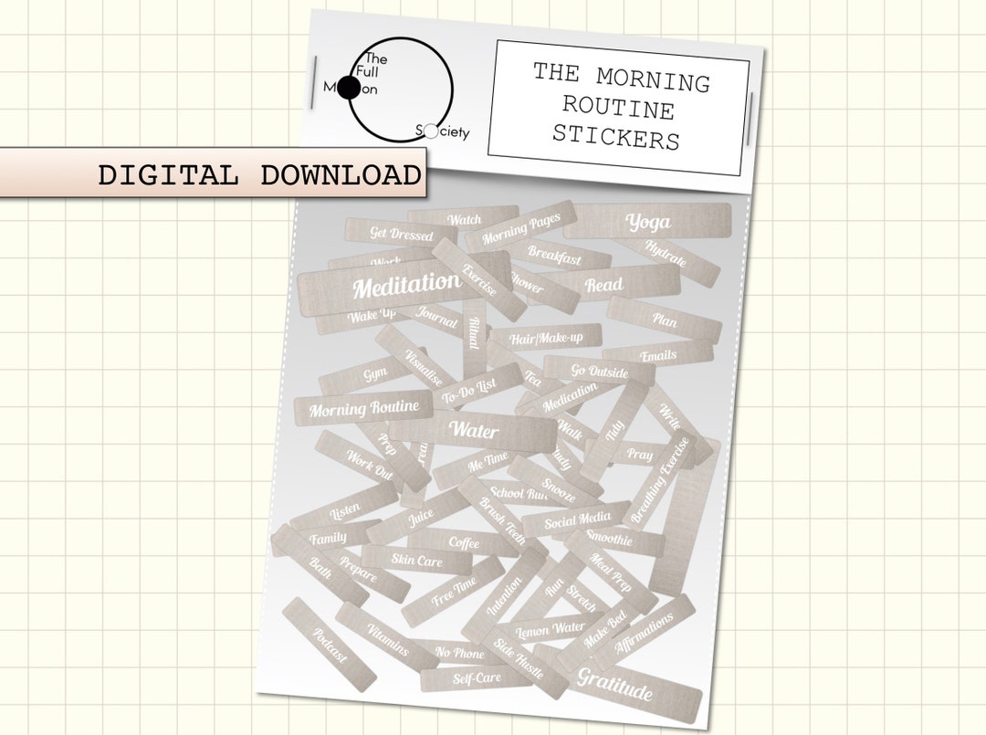 The Morning Routine DIGITAL Planner Stickers 60+ Functional Word ...