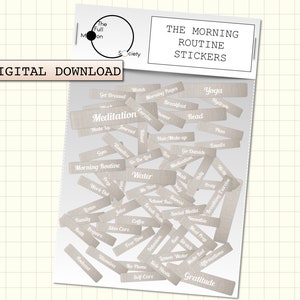 The Morning Routine DIGITAL Planner Stickers ¡Más de 60 guijarros de palabras funcionales para iPad, Goodnotes y la mayoría de las aplicaciones de diario! La sociedad de la luna llena
