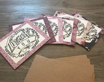 Thank You Cards - Assorted Purple/Pink Tones