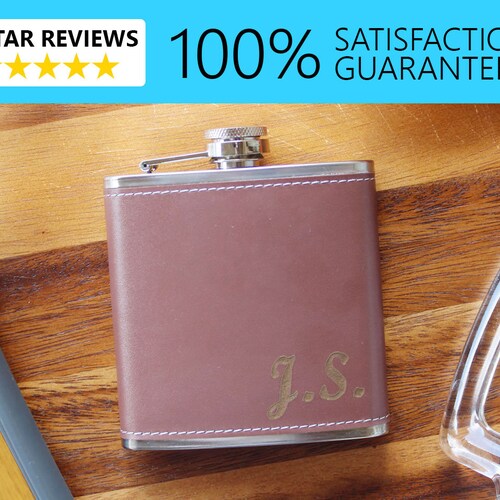 ON Salepersonalized Flaskleather Flaskgroomsman Etsy