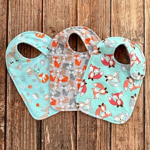 Toddler Bibs, Large Infant Drool Bib, Side Snap Closure, Reversible Flannel Terry Cloth, Two Layer Clothing Protector, Special Needs Bib