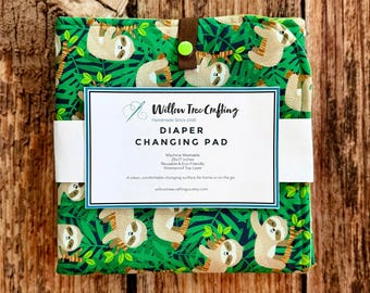 Waterproof Diaper Changing Pad | Reusable, Machine Washable Mat | 25 x 17 Inch | Portable Design | Snap Closure