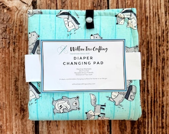 Waterproof Diaper Changing Pad | Reusable, Machine Washable Mat | 25 x 17 Inch | Portable Design | Snap Closure