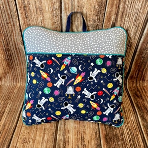 Reading Pillow,  Boy Gift,  Girl Gift,  Child Birthday Gift,  Pocket Book Pillow,  Space Print,  Pocket Pillow, Reading Gift,  Space Gift