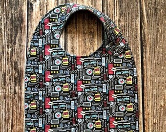 Adult Bib for Man - Special Needs Bib - Handicap Bib - Senior Bib - Terry Cloth Bib - Clothing Protector - Velcro Adult Bib - Snap Adult Bib