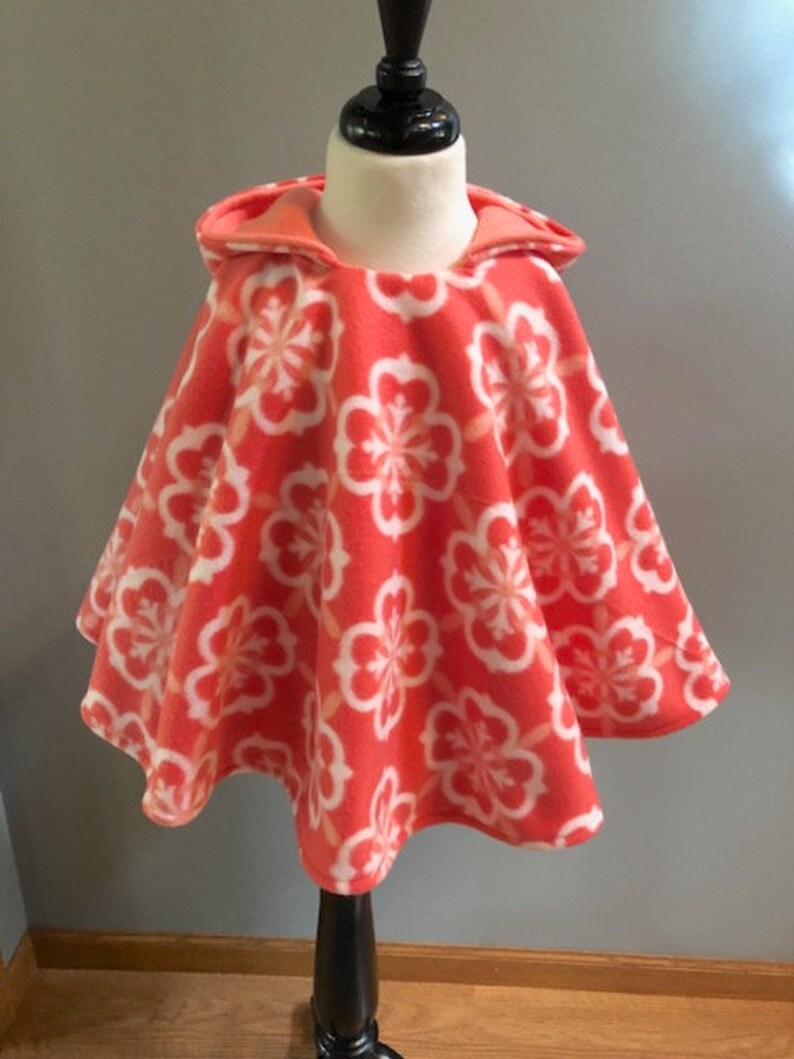 Car Seat Poncho Girl Hooded Toddler Size Child Reversible