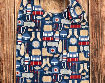 Flannel Adult Bib, Terry Cloth Back, Special Needs Cover-Up, Clothing Protector, Shirt Protector, Two Sizes