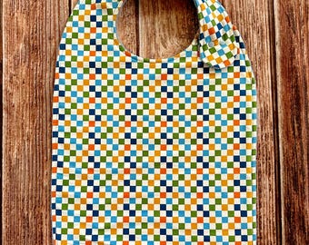 Flannel Terry Cloth Adult Bib, Clothing Protector, Two Sizes and Closure Options, Senior Cover-Up, Special Needs