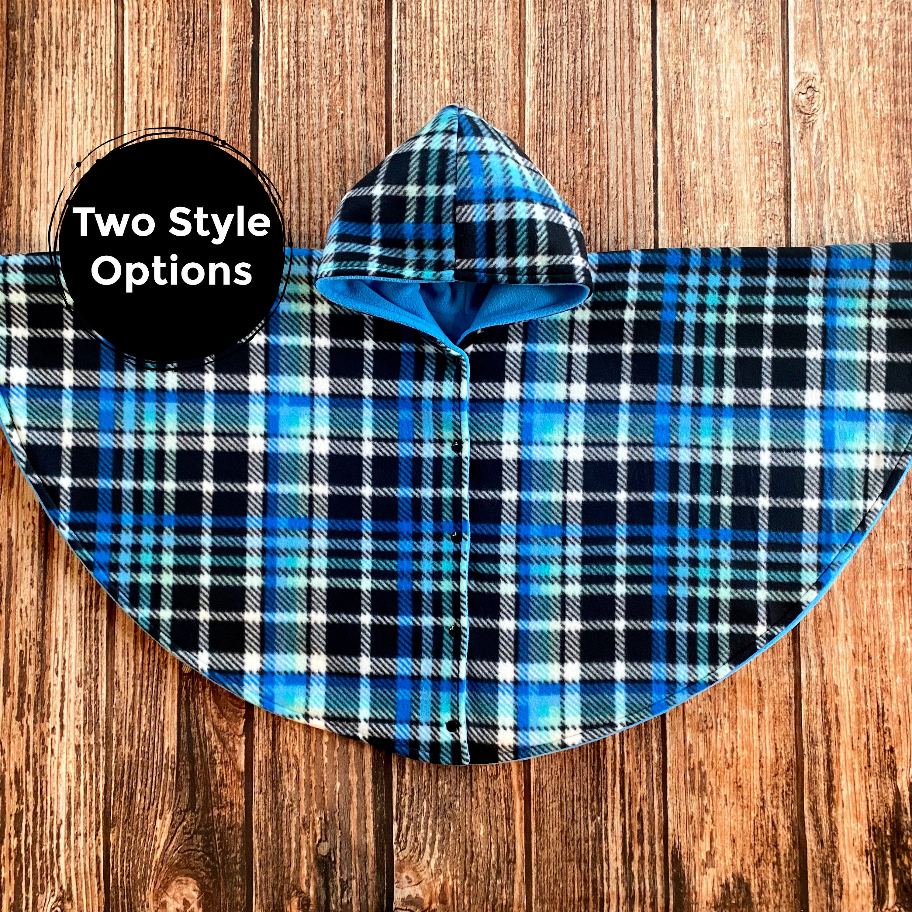 Reversible Hooded Car Seat Poncho Boy - Fleece Cover Up - Toddler Car Blanket - Child Gift