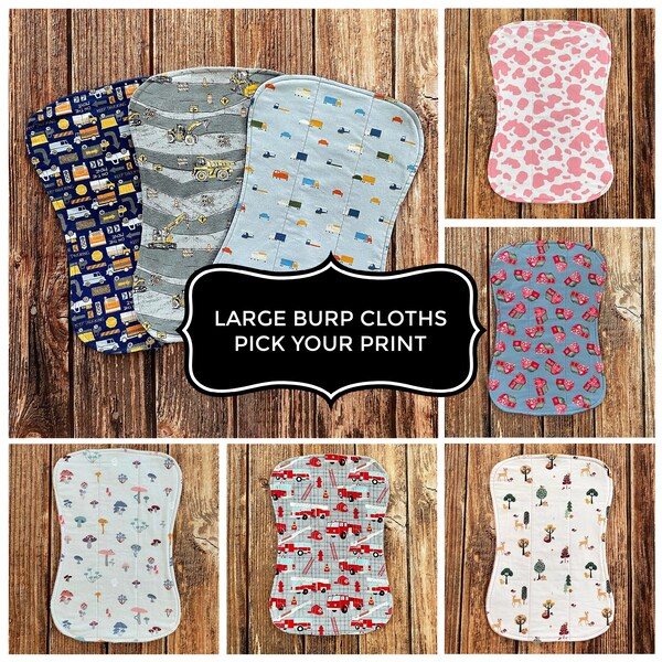 Large Burp Cloths - Girl Burp Cloths - Boy Burp Cloths - Baby Shower Gift - Burp Rags - Baby Boy Gift - Baby Girl Gift - Drool Cloth - Rag