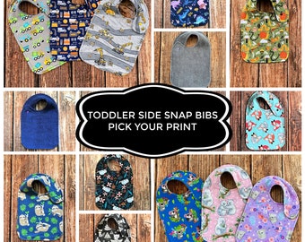 Toddler Bibs - Large Bibs - Baby Gift - Baby Girl Shower Gift - Baby Boy Shower Gift - Bib for Toddlers - Bibs - Side Snap Bib - Unique