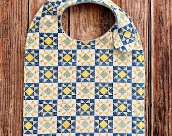 Flannel Terry Cloth Adult Bib, Clothing Protector, Special Needs Bib, Multiple Sizes and Closures