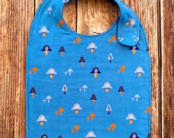 Flannel Adult Bib, Absorbent Terry Cloth Backing, Clothing Protector, Two Sizes and Closures, Senior Cover Up