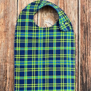 Adult Bib for Man or Woman - Special Needs Bib - Clothing Protector  - Terry Cloth Bib - Hook and Loop Bib - Snap Adult Bib - Gift for Man