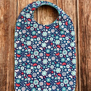 Adult Bib for Woman - Special Needs Bib - Large Bib - Clothing Protector - Senior Bib - Terry Cloth - Hook and Loop - Snap Adult Bib - Gift