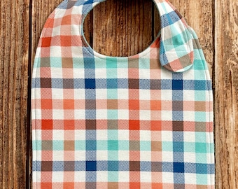 Flannel Adult Bib, Terry Cloth Backing, Clothing Protector, Senior Bib, Special Needs Cover-Up