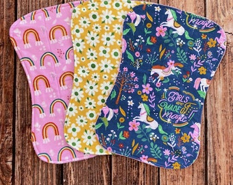 Large Burp Cloths - Baby Girl Gift Set - Burp Cloth Set for Girl -  Baby Girl Shower Gift - Girl Burp Rags - Baby Girl Gift - Unicorn Print