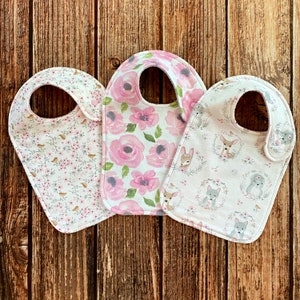 Toddler Bibs, Large Infant Drool Bib, Side Snap Closure, Reversible Flannel Terry Cloth, Two Layer Clothing Protector, Special Needs Bib