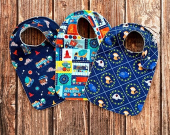 Toddler Bibs - Large Infant Bibs - Baby Gift - Shower Gift - Baby Boy Gift - Bibs for Toddlers - Side Snap Bibs - Girl Bibs - Gender Neutral