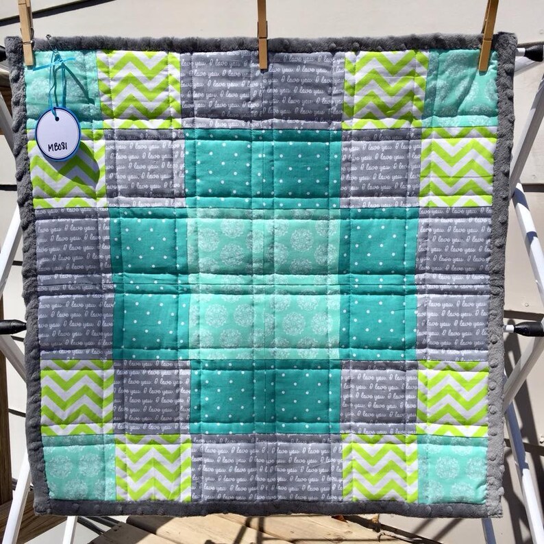 Minky Blanket Cotton Baby Blanket Infant size Small Baby Blanket Nursery Travel Size Soft Dimple Dot Baby Shower Gift