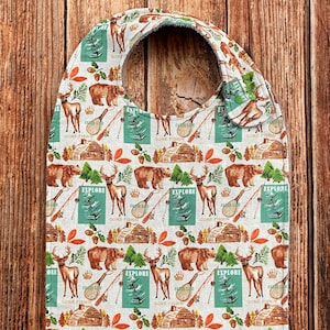 Adult Bib for Man or Woman - Special Needs Bib - Two Closure Options - Senior Bib - Adult Clothing Protector - Teen Bib - Gift for Man