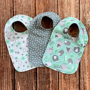 Toddler Bibs, Large Infant Drool Bib, Side Snap Closure, Reversible Flannel Terry Cloth, Two Layer Clothing Protector, Special Needs Bib